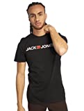 JACK & JONES Jjecorp Logo Tee Ss Crew Neck Noos, Camiseta Hombre, Negro (Black), L