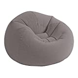 Intex Bolsa sin puf, silla inflable, puf, 1,14 m x 1,14 m x 71 cm, color gris