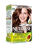 Garnier Nutrisse Creme Coloración Nutritiva Permanente, Tinte 100% Cobertura de Canas con Mascarilla Nutritiva de 4 Aceites - Tono 5.35 Chocolate
