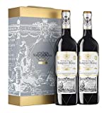 Marqués de Riscal - Vino tinto Reserva Denominación de Origen Calificada Rioja, Variedad Tempranillo, 24 meses en barrica - Estuche 2 botellas x 750 ml - Total: 1500 ml