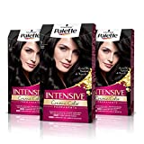 Schwarzkopf Palette Intensive - Tinte 1 cabello Negro – Perfecta cobertura de canas –Coloración Permanente de Cuidado con Aceite de Marula - Color duradero hasta 8 semanas (Pack de 3)